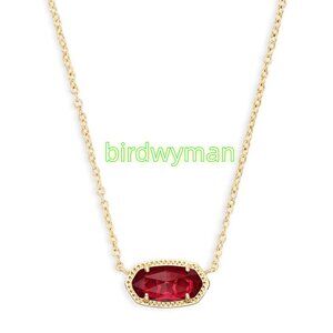 Elisa Gold Pendant Necklace in Berry Glass